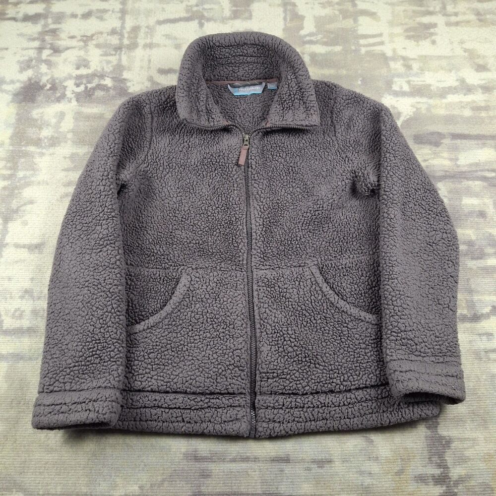 Free Country Fleece Jacket Womens Size M Mauve Brown Luxe Butter Pile Sherpa...